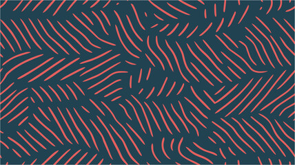 Vector Seamless Hand Drawn Scribble Pattern. Colorful Retro Swirl Groovy Y2K Pattern. Wavy background. Psychedelic wavy stripes wallpaper. Stylish smooth dynamic striped surface. - obrazy, fototapety, plakaty
