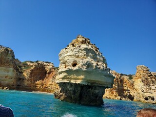 Rocks in the atlantic ocean, Portugal, Algarve 