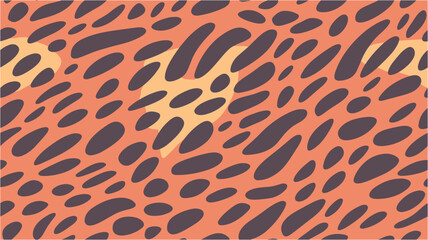 Abstract vector greeting card. Leopard print design. Leopard pattern. Modern striped shapes with leopard print seamless pattern. Modern striped leopard skin seamless pattern.
