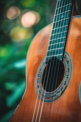 Obraz premium Selektiver Fokus einer Gitarre 