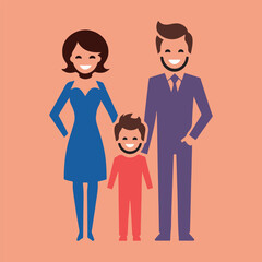 Obraz na płótnie Canvas Vector illustration of happy family logo 
