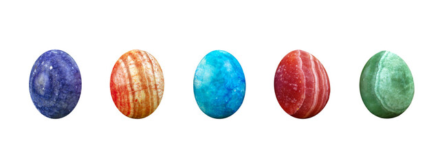 colorful easter polished marble eggs isolated png	
