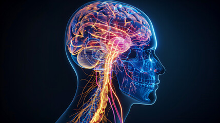 
Central Organ of Human Nervous System Brain Anatomy - obrazy, fototapety, plakaty