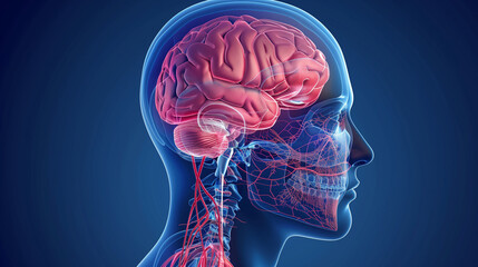 
Central Organ of Human Nervous System Brain Anatomy - obrazy, fototapety, plakaty