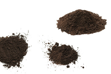 Black land for plant isolated on white background.