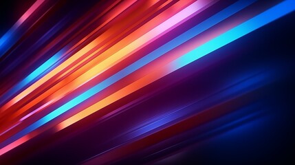 Colored glowing diagonal stripess abstract background. Bright background. Decorative horizontal banner. Digital artwork raster bitmap illustration.