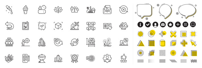 Fototapeta na wymiar Set of Warning, Employees group and Love book line icons for web app. Design elements, Social media icons. Organic tested, Skyscraper buildings, Fireworks icons. Vector