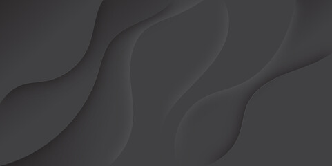 Abstract white paper wave background and abstract gradient and black wave curve lines banner background design. Black wave modern abstract background design. space style. 