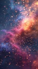 Abstract Cosmic Dust Particles Background with Vivid Colors