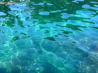Sea blue turquoise water crystal clear surface.