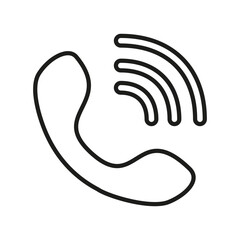 Telephone receiver, telephone handset simple icon, vector illustration phone head in flat style isolated on white background.