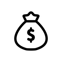 Bag of coins simple flat icon, bag with money, vector symbol for graphic design, Web site, social media, UI, mobile upp.