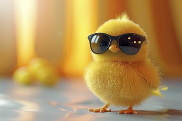 A 3D chick with shades on a sunny day backdrop is all set for those summer vibes.