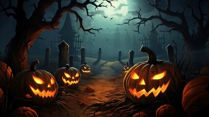 Dreadful Halloween Background with Plenty of Copy Space