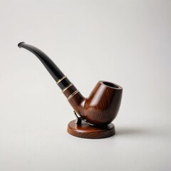 tobacco pipe and tobacco on white
