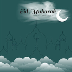Eid Mubarak and eid ul fitr template design.