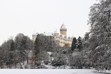 Konopiste Castle in winter, Benesov, Czech Republic - 752427206