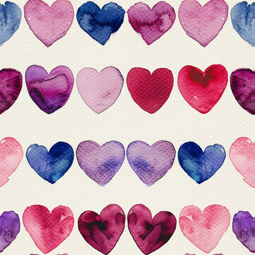 A painting of many hearts in various colors. The painting is a beautiful and colorful representation of love and affection