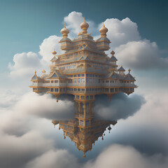 floating palace in the clouds - generated by ai