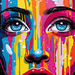 face graffiti on the wall