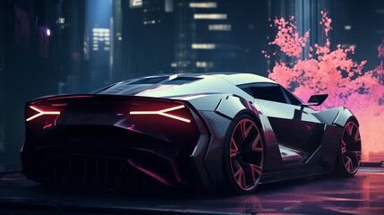 fast moving car cyberpunk