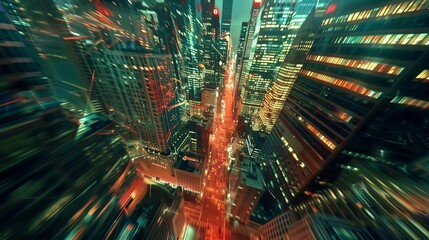 Captivating virtual time-lapse of a bustling cityscape, showcasing the rhythm and energy of urban life in fast-forward.
