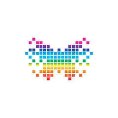 Butterfly Pixel technology Stock Illustrations colorful