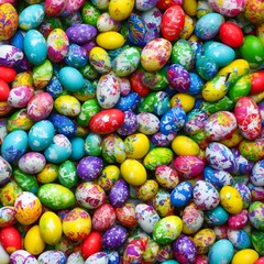 Fototapeta na wymiar Colorful Easter Eggs With Beautiful Patterns 