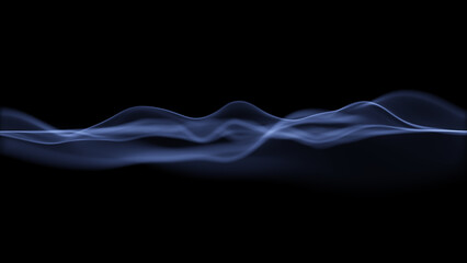Waves of blue particles looks like smoke - 752434413