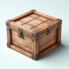 old wooden box on white
