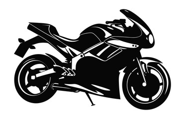 Motorbike vector black and white silhouette isolated on a white background