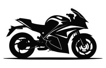 Motorbike silhouette vector black and white isolated on a white background