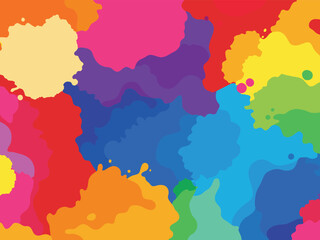 holi colorful background with vibrant splatter and stain vector design