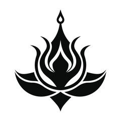 abstract diwali fire diya lamp vector design on white background