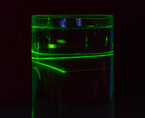 Green laser and water container