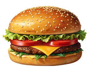 A burger isolated on white. 