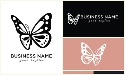 butterfly line vector logo template