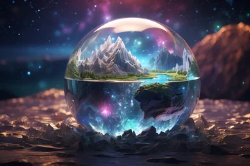 Foto op Canvas epic land and glass ball in the foreground © Flo