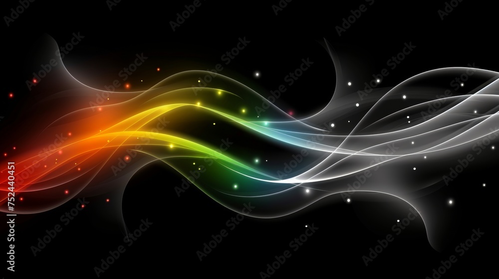 Poster dark rainbow abstract 3d background with vibrant colors and textured design for graphics.