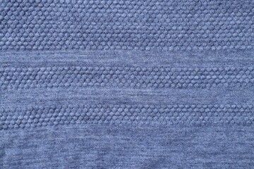 Texture of soft blue fabric as background, top view