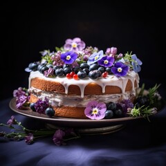 Obraz na płótnie Canvas cake with flowers