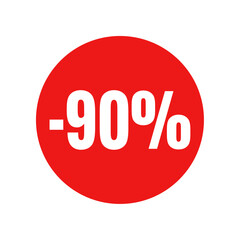 Discount label 90% off