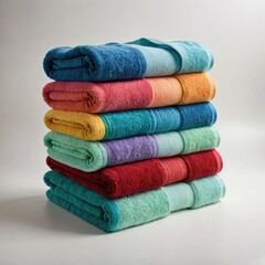 pile of towels on white
