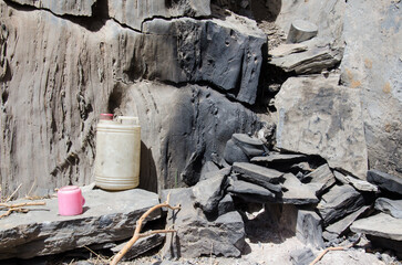 trace of shepherd's fire on stone back in the high atlas morocco
