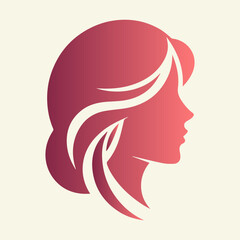 Beauty woman,black logo in minimalist and modern style