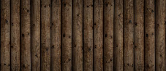 Old brown rustic bright wooden boards texture, wooden posts fence  - wood panel wall timber background panorama banner, long seamless pattern