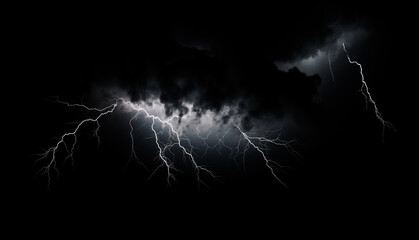 lightning with black background - obrazy, fototapety, plakaty