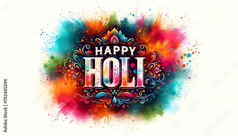 Canvas Prints illustration of happy holi card in a grunge style.