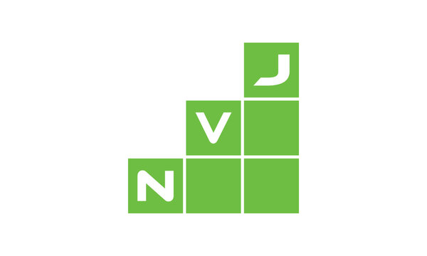 NVJ initial letter financial logo design vector template. economics, growth, meter, range,  profit, loan, graph, finance, benefits, economic, increase, arrow up, grade, grew up, topper, company, scale