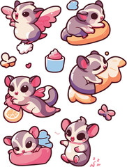 set of animals sticker